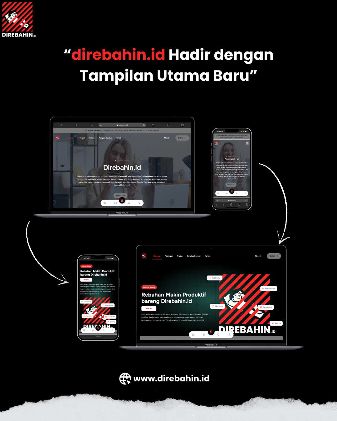 direbahin.id Hadir dengan Tampilan Utama Baru