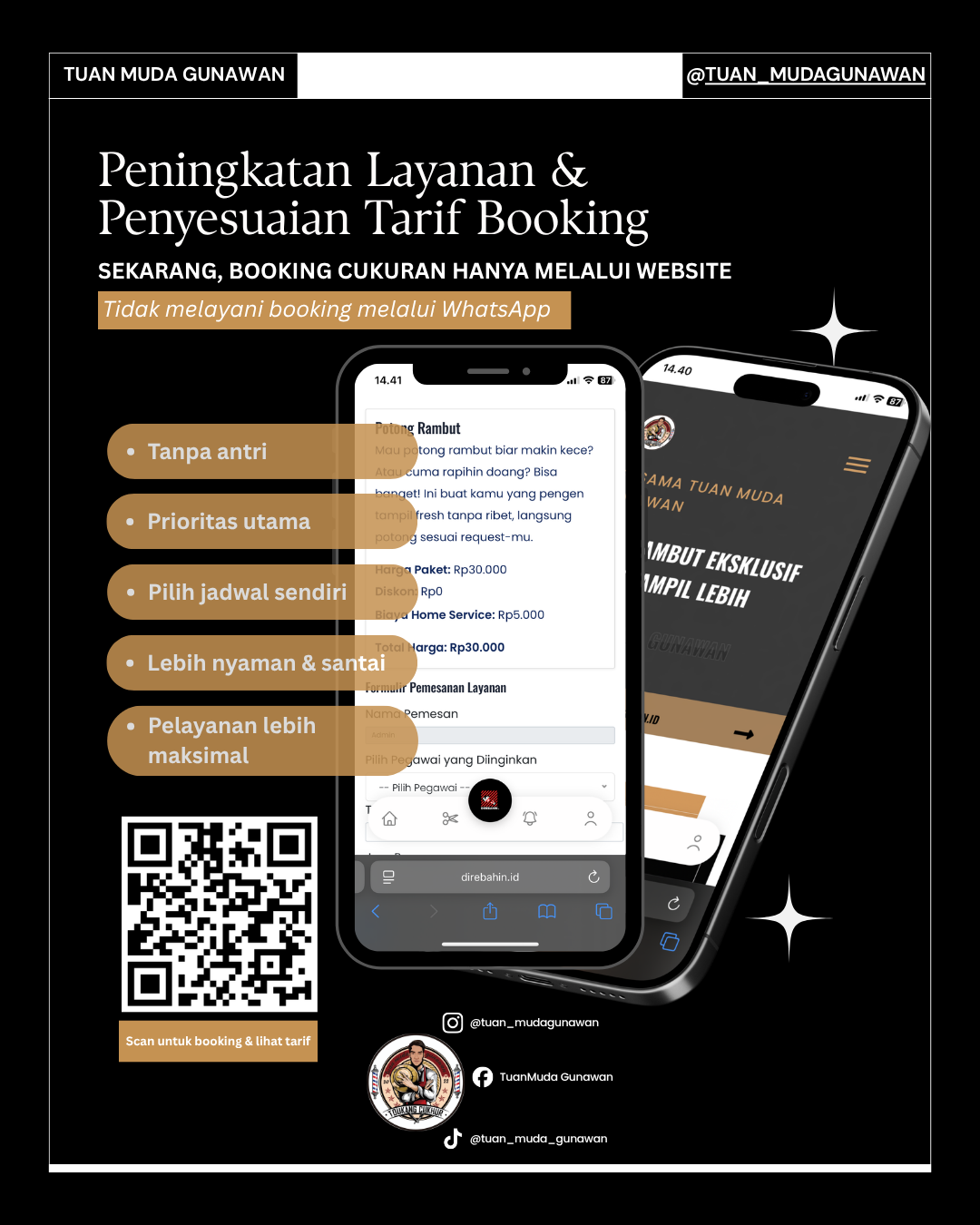 Peningkatan Layanan & Penyesuaian Sistem Booking di Tuan Muda Gunawan